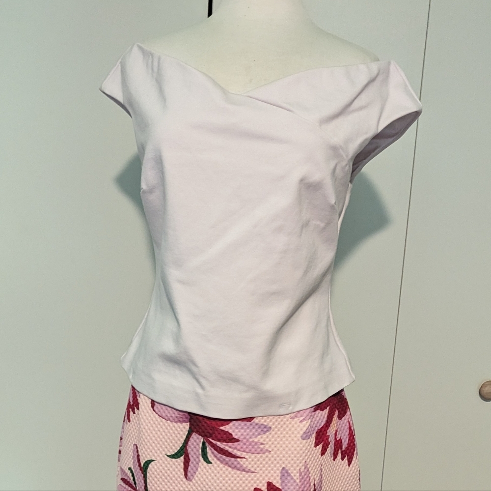 Ted Baker Baby Pink Bardot Top, us sz 8, ted size 3